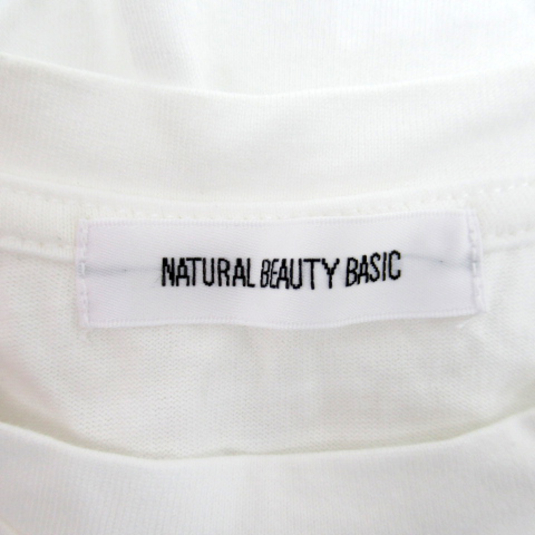 NATURAL BEAUTY BASIC(ナチュラルビューティーベーシック)のナチュラルビューティーベーシック Tシャツ カットソー 半袖 プリント M 白 レディースのトップス(Tシャツ(半袖/袖なし))の商品写真