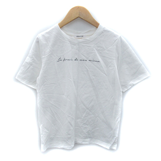 ナチュラルビューティーベーシック(NATURAL BEAUTY BASIC)のナチュラルビューティーベーシック Tシャツ カットソー 半袖 プリント M 白(Tシャツ(半袖/袖なし))