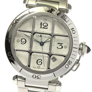カルティエ(Cartier)のカルティエ CARTIER W31040H3 パシャ グリッド 38ｍｍ デイト 自動巻き メンズ 良品 _799743(腕時計(アナログ))