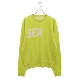 ウィンダンシー(WIND AND SEA)のWIND AND SEA ウィンダンシー 23SS BLEND KNIT ビッグロゴ ジャガード シルク ブレンド ニット セーター WDS-0 SEA-23-Q3-KN-01 イエロー(ニット/セーター)