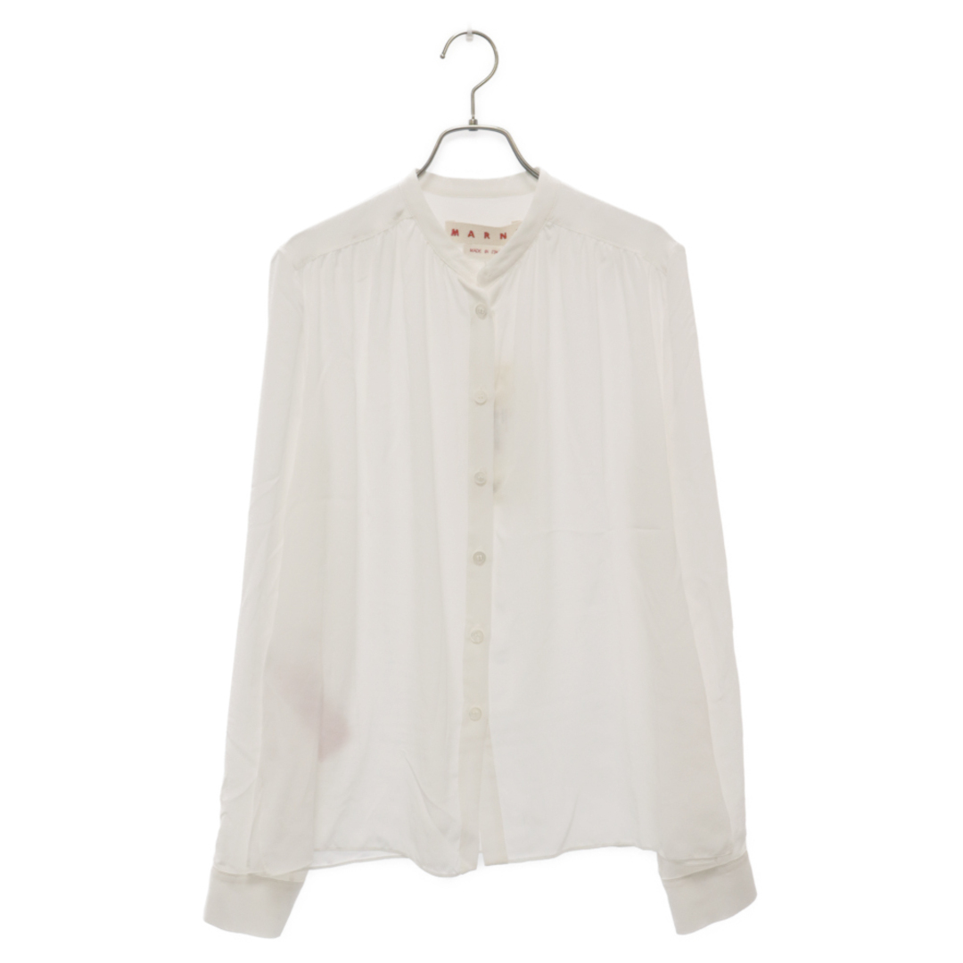 Marni(マルニ)のMARNI マルニ 23SS White Silk Long Sleeved Shirt シルク ロングスリーブ ブラウス 長袖シャツ ホワイト CAMA0529A1 UTSF72 レディース メンズのトップス(シャツ)の商品写真