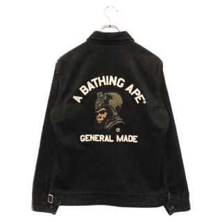 アベイシングエイプ(A BATHING APE)のA BATHING APE アベイシングエイプ GENERAL MADE ジップアップ コーデュロイ スポーツジャケット ブラック(フライトジャケット)