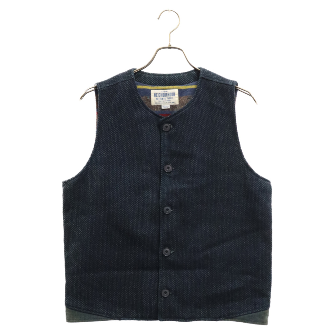 NEIGHBORHOOD(ネイバーフッド)のNEIGHBORHOOD ネイバーフッド 16AW ID-DOBBY/C-VEST ブランケット付き コットン 藍染め ベスト インディゴ 162SZNH-JKM12 メンズのトップス(ベスト)の商品写真