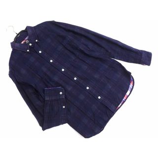 BEAMS - BEAMS HEART ビームスハート チェック ボタンダウン コットン シャツ sizeS/紺 ■◇ メンズ