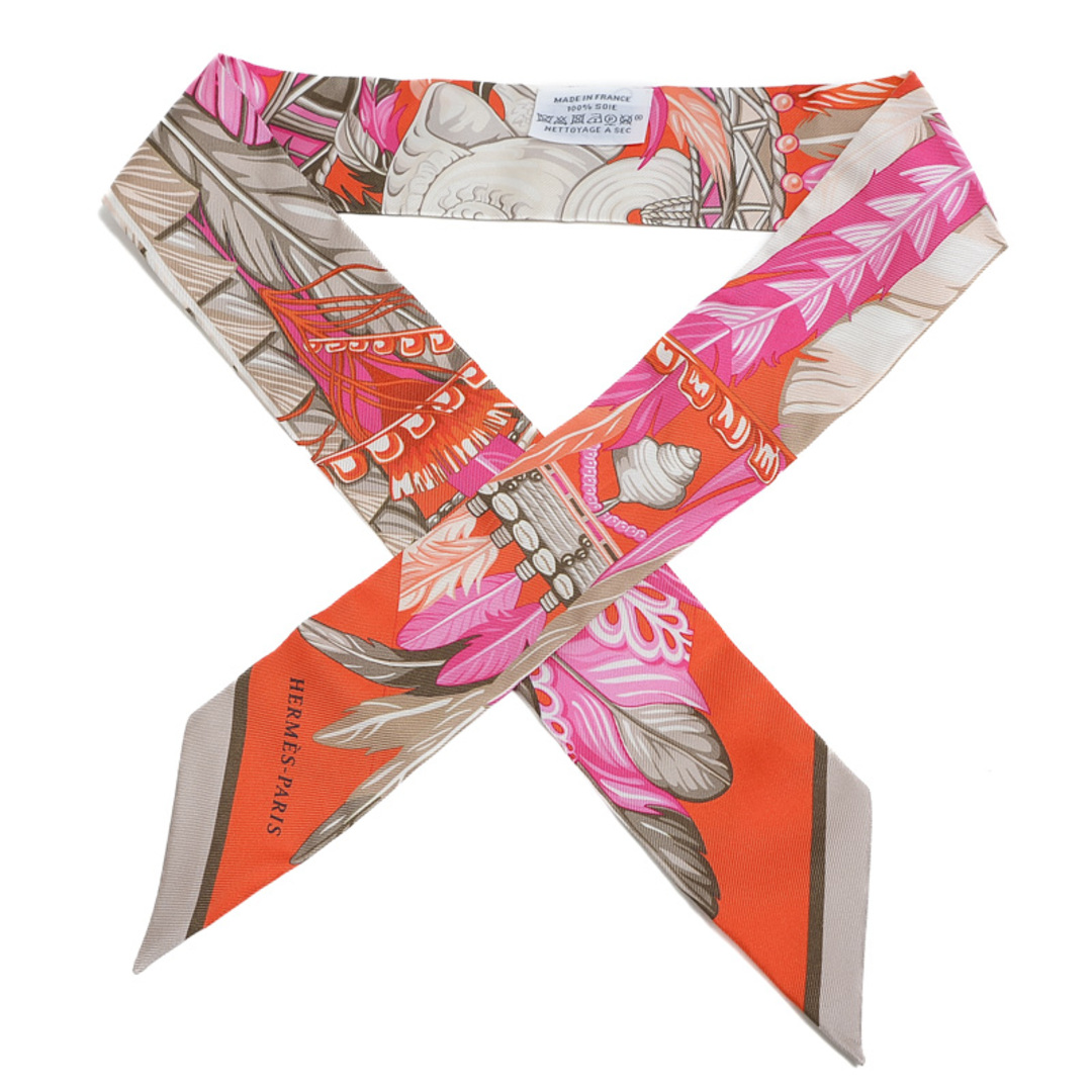 Hermes(エルメス)のエルメス ツイリー ダンスパシフィック Dance Pacifique オレンジ レディースのファッション小物(バンダナ/スカーフ)の商品写真