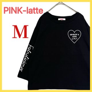 PINK-latte  ピンクラテ 7分袖 長袖Tシャツ 黒 Mサイズ キッズ