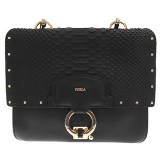 フルラ(Furla)のFURLA フルラ SCOOP スクープ 型押し リバーシブル ショルダーバッグ ブラック(ショルダーバッグ)