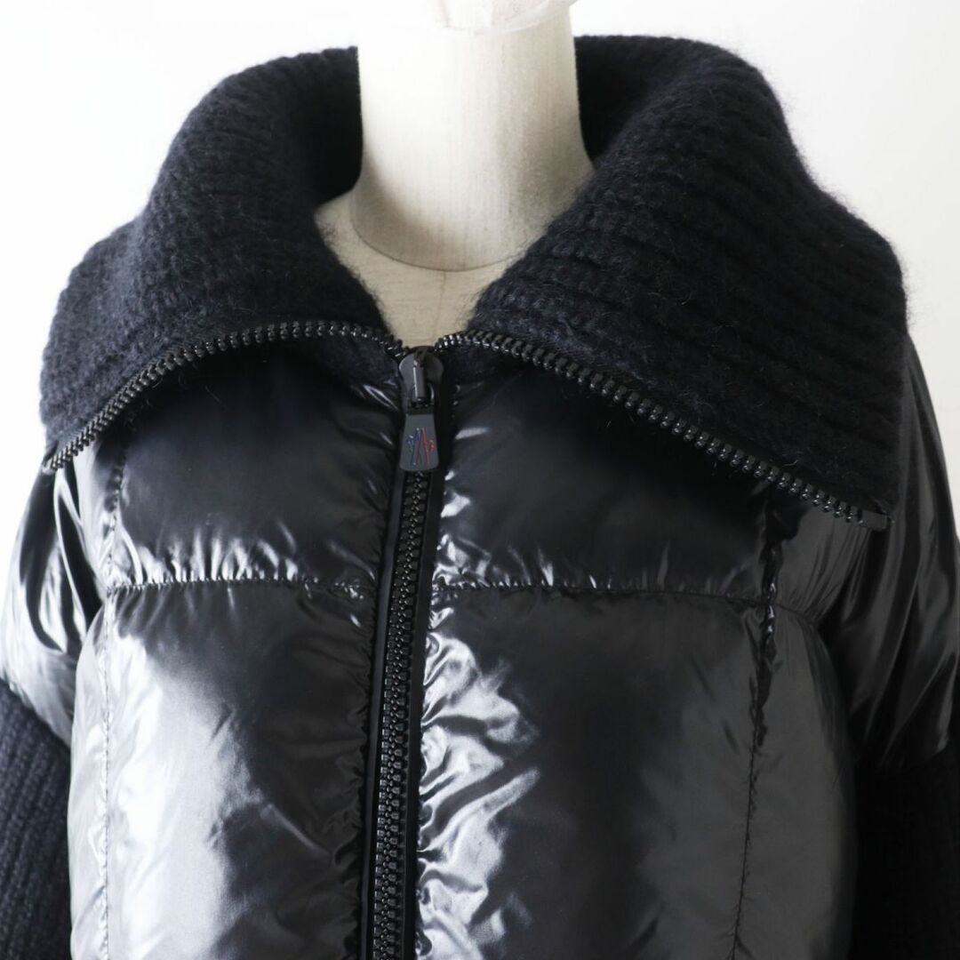 MONCLER(モンクレール)の美品◎正規品 19-20AW MONCLER GRENOBLE モンクレール グルノーブル MAGLIONE レディース ニット使い ダウンジャケット 黒 XS レディースのジャケット/アウター(ダウンジャケット)の商品写真