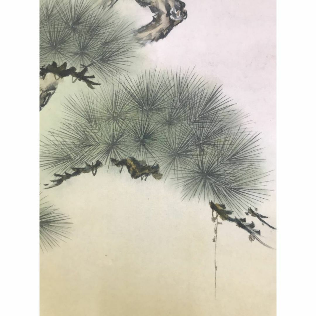 真作】小野守鳳/松上双鶴図/鶴図/松鶴図/掛軸☆宝船☆AD-476 真作】小野守鳳/松上双鶴図/鶴図/松鶴図/掛軸☆宝船☆AD-476