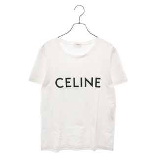 セリーヌ(celine)のCELINE セリーヌ ロゴプリントデザインクルーネック半袖Tシャツ カットソー ホワイト レディース 2X314916G(Tシャツ(半袖/袖なし))