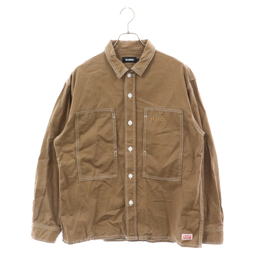 XLARGE(エクストララージ)のX-LARGE エクストララージ STITCH WORK SHIRT ステッチ ワークシャツ ブラウン 01194402 メンズのトップス(シャツ)の商品写真