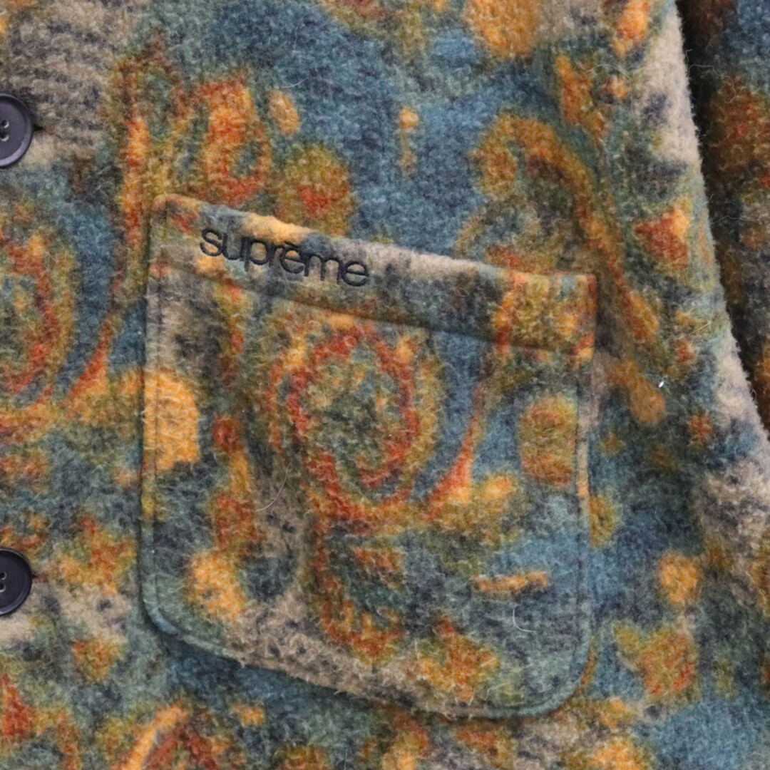 SUPREME シュプリーム 21AW Paisley Fleece Shirt ペイズリー フリース シャツ ジャケット グリーン/イエロー