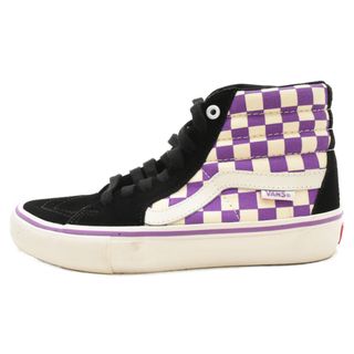 ヴァンズ(VANS)のVANS ヴァンズ PRO SK8 HI 721454 スケートハイプロ チェッカーフラッグ ハイカットスニーカー パープル US5.5/23.5cm(スニーカー)