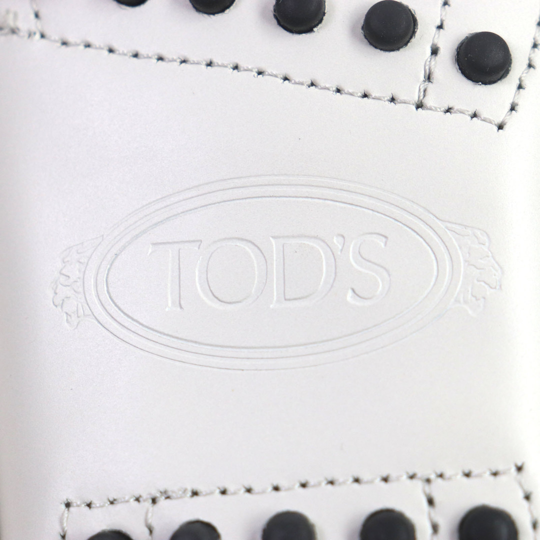 極美品▼TOD’S トッズ ゴンミーニケイト レザー ローファー モカシン ドライビングシューズ ライトグレー ゴールド金具 35.5 保存袋付き イタリア製 レディース 定価91,300円 レディースの靴/シューズ(その他)の商品写真