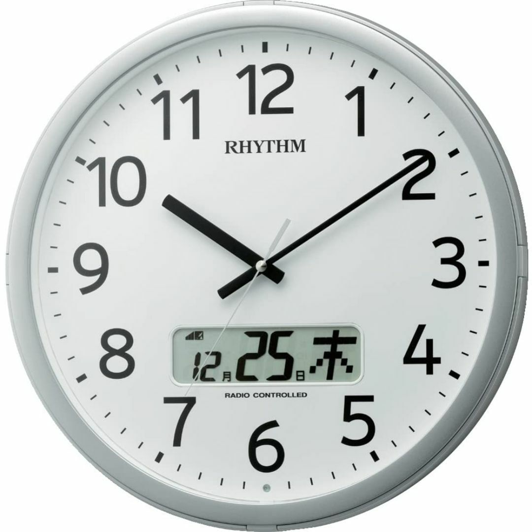 リズム(RHYTHM) 掛け時計 電波時計 オフィス 24回チャイム機能 時報機 インテリア/住まい/日用品のインテリア小物(置時計)の商品写真