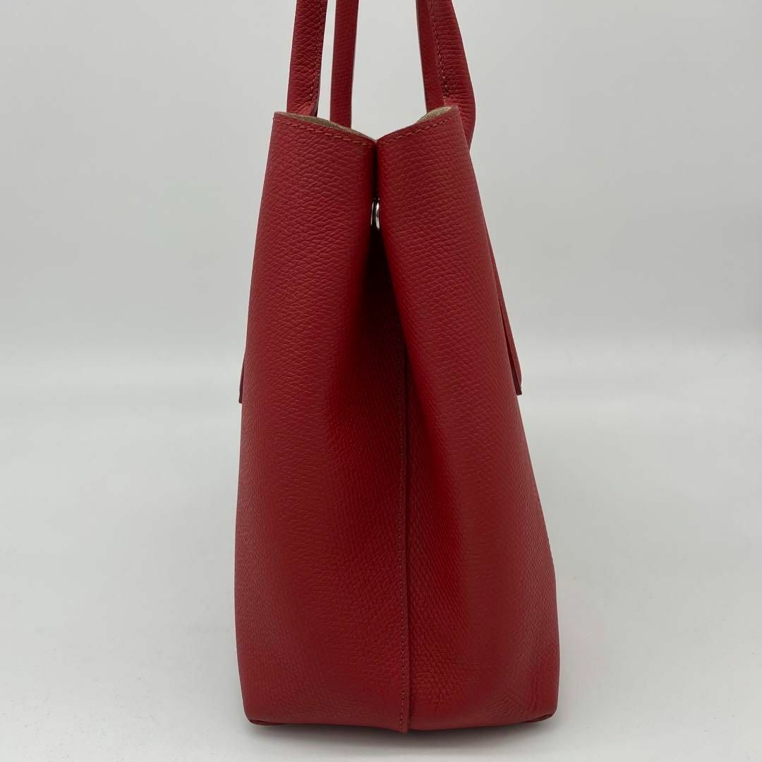 LONGCHAMP(ロンシャン)の【極美品】ロンシャン　ロゾ　肩掛け　A4収納可能　トートバッグ　赤系　レザー レディースのバッグ(トートバッグ)の商品写真