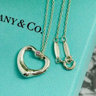 ティファニー(Tiffany & Co.)のTiffany ティファニー　ネックレス　オープンハート　サファイア(ネックレス)