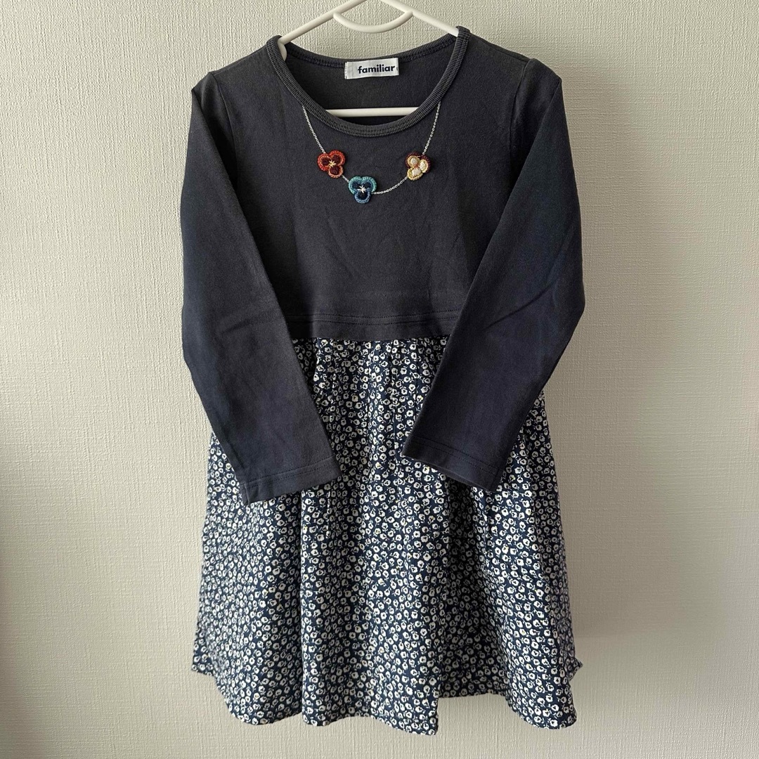 familiar(ファミリア)のfamiliar 長袖ワンピーサイズ110cm キッズ/ベビー/マタニティのキッズ服女の子用(90cm~)(ワンピース)の商品写真