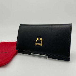 ランセル(LANCEL)の【新品未使用】LANCEL ランセル　長財布　金ロゴ　ブラック　レザー　カード入(長財布)