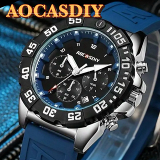 新品 AOCASDIY オマージュクロノグラフウォッチ ラバーベルトメンズ腕時計
