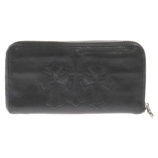 クロムハーツ(Chrome Hearts)のCHROME HEARTS クロムハーツ REC F ZIP 3CEM レック F ジップ セメタリー パッチ ウォレット 財布 ブラック/シルバー(長財布)