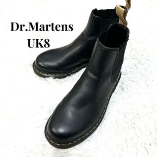 ドクターマーチン(Dr.Martens)の美品　ドクターマーチン　サイドゴアブーツ　UK8 レザー　ブラック　27cm(ブーツ)