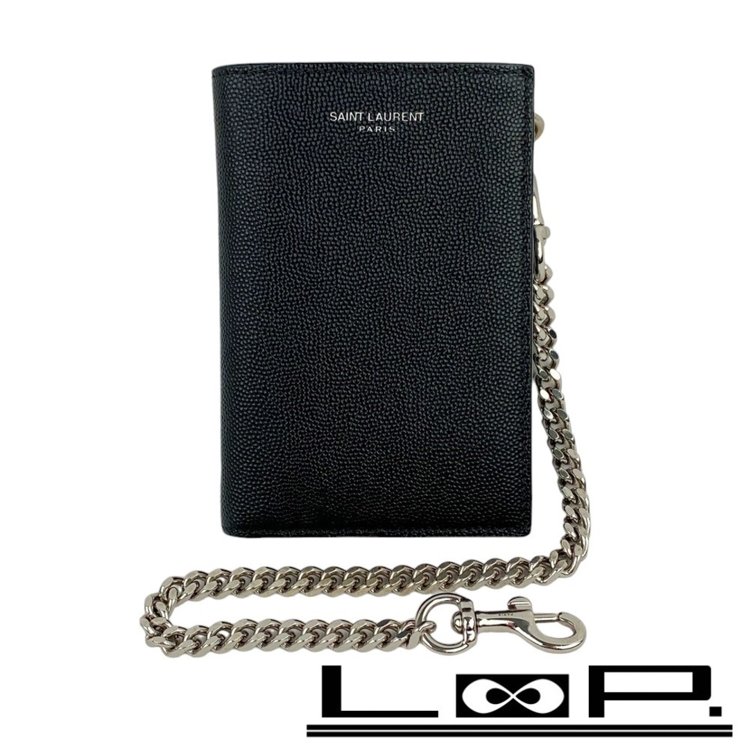 Saint Laurent(サンローラン)の■美品■　サンローラン チェーン ウォレット 二つ折り 財布 レザー ブラック 584104 【128783】 レディースのファッション小物(財布)の商品写真