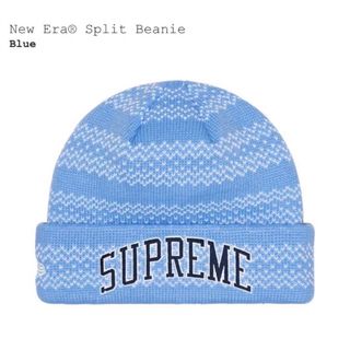 シュプリーム(Supreme)のSupreme New Era Split Beanie "Blue"(ニット帽/ビーニー)