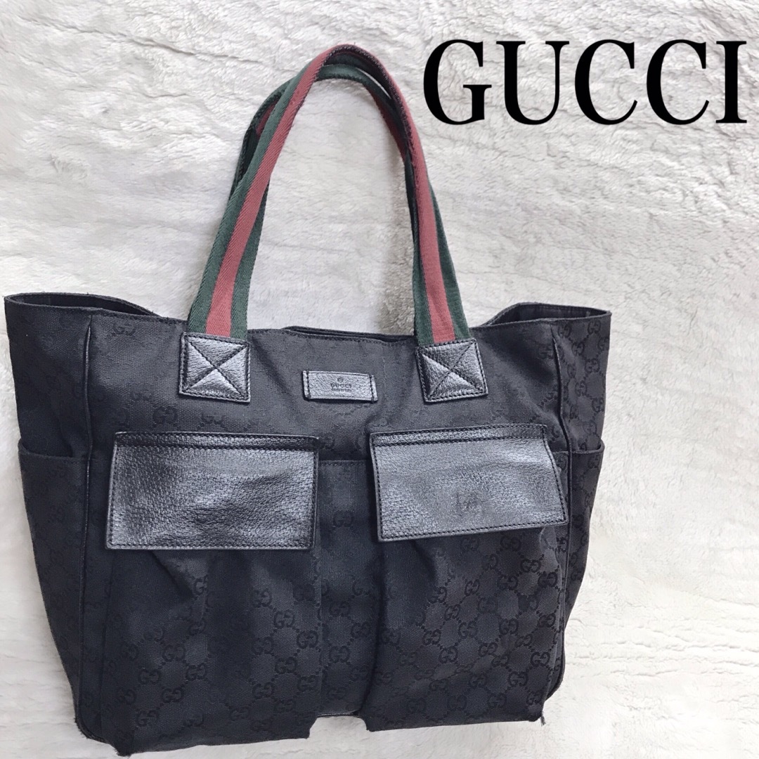 Gucci(グッチ)のGUCCI グッチ シェリーライン GG柄 トートバッグ レザー 大容量 軽量 レディースのバッグ(トートバッグ)の商品写真