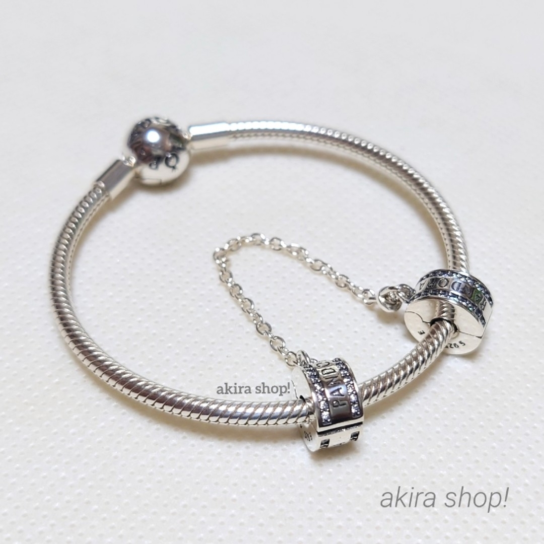 ♡Pandora ロゴ セーフティーチェーン シルバー♪ レディースのアクセサリー(チャーム)の商品写真