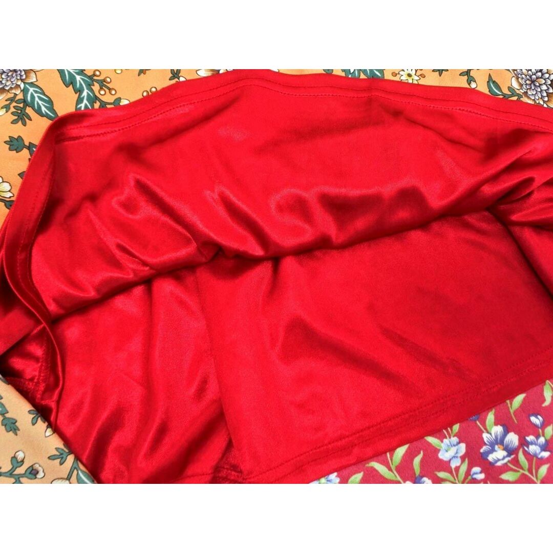titicaca(チチカカ)のチチカカ 花柄 切替 マキシ スカート sizeF/赤ｘベージュ ■◇ レディース レディースのスカート(ロングスカート)の商品写真