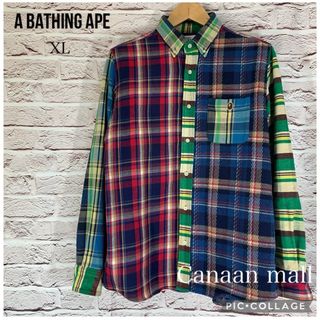 アベイシングエイプ(A BATHING APE)の【超美品】A BATHING APE 長袖ネルシャツ(シャツ)