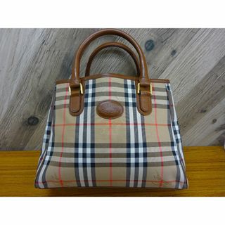 バーバリー(BURBERRY)のM奈093 / BURBERRY ノバチェック ハンドバッグ キャンバス レザー(ハンドバッグ)