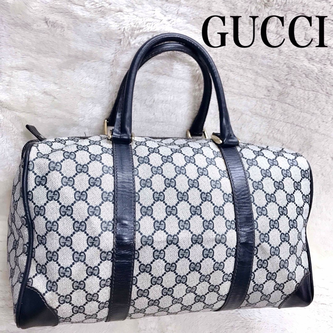 Gucci(グッチ)のGUCCI グッチ GGスプリーム PVC ボストンバッグ レザー ハンドバッグ レディースのバッグ(ボストンバッグ)の商品写真