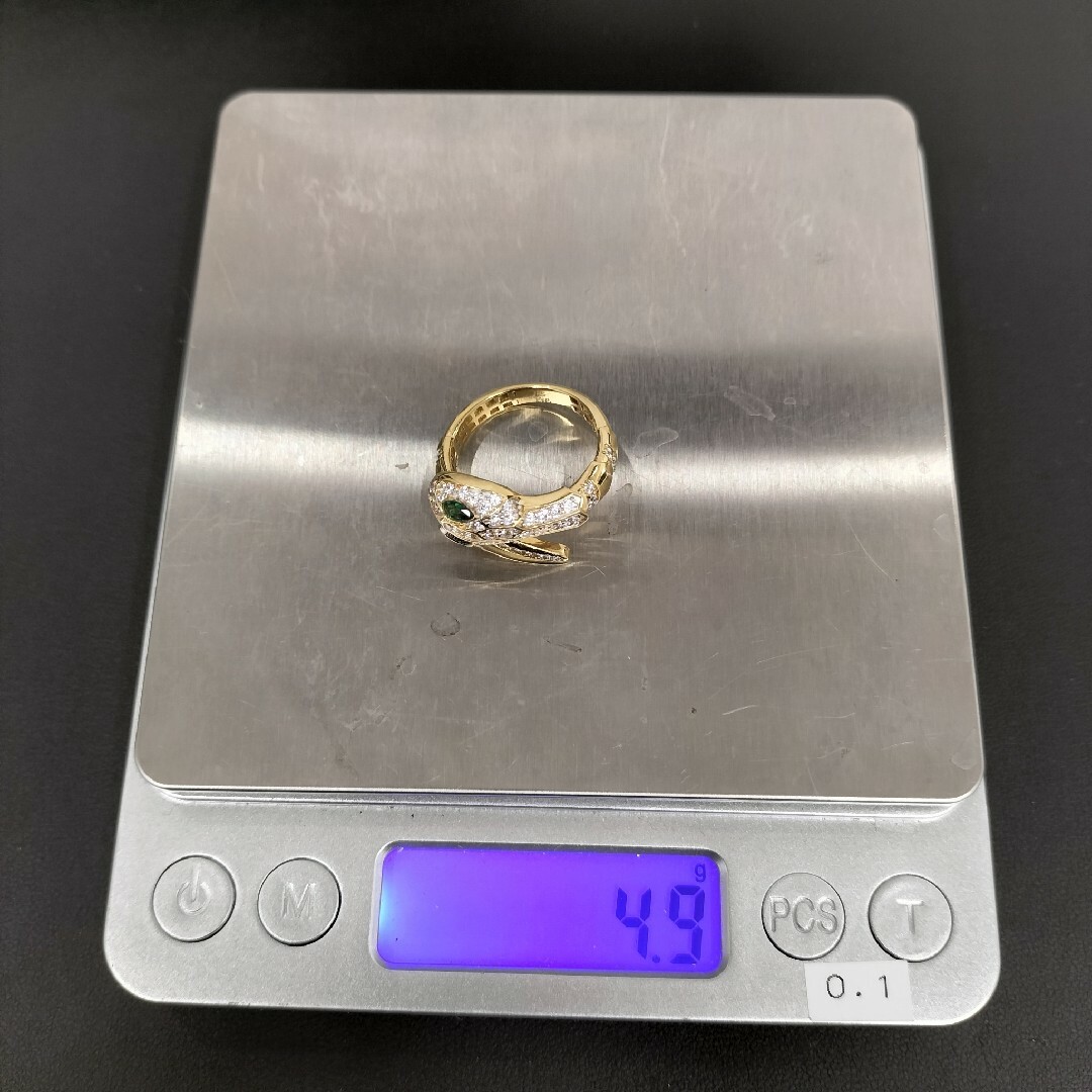 (C032912) K18 YG 蛇 スネーク リング 指輪 約16-17号 レディースのアクセサリー(リング(指輪))の商品写真