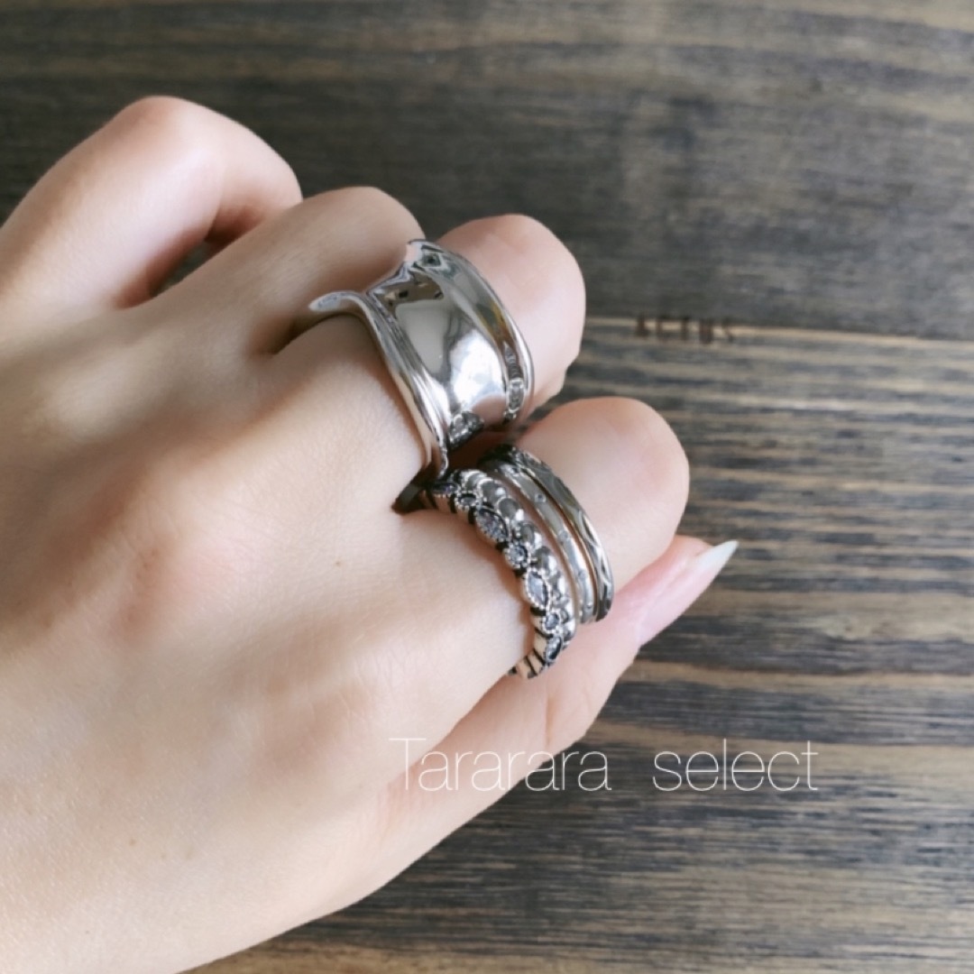 ●silver925 ワイドbonecuff ring●金属アレルギー対応 レディースのアクセサリー(リング(指輪))の商品写真