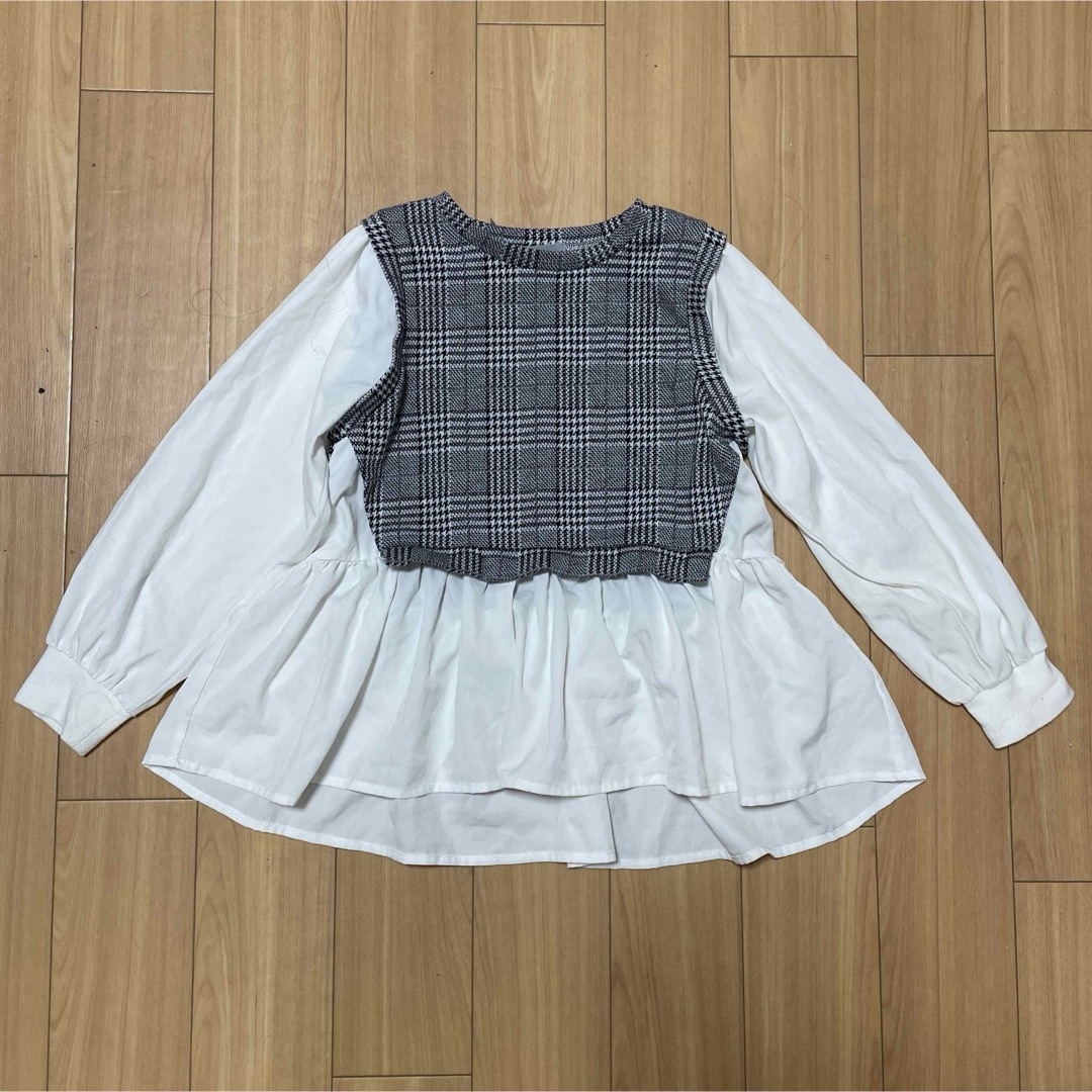 しまむら(シマムラ)のSEASON REASON ベストレイヤードブラウス キッズ/ベビー/マタニティのキッズ服女の子用(90cm~)(ブラウス)の商品写真