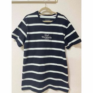 ハフ(HUF)のHUF ボーダーTシャツ　ブラック　ストライプ(Tシャツ/カットソー(半袖/袖なし))