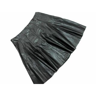 ザラ(ZARA)のZARA ザラ フェイクレザー フレア スカート sizeS/黒 ■■ レディース(ミニスカート)