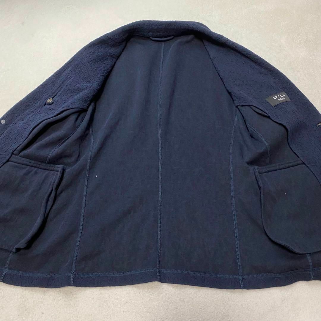 EPOCA UOMO(エポカウォモ)のエポカウォモ　スーツ セットアップ 総柄 シェルボタン パイル生地 ネイビー メンズのスーツ(セットアップ)の商品写真