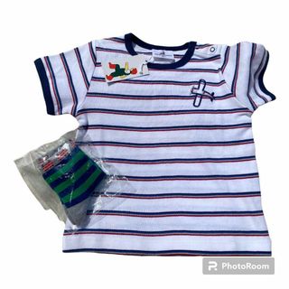 ペアレンツドリーム(Parents Dream)の新品タグ付　ペアレンツドリーム　半袖Tシャツ&ミキハウス　靴下　８０　ファミリア(Ｔシャツ)