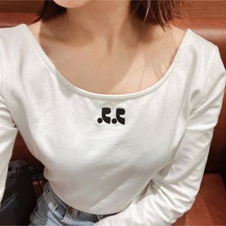 Rest&Recreation U字型ネックライン Tシャツ　ホワイト(Tシャツ/カットソー(七分/長袖))