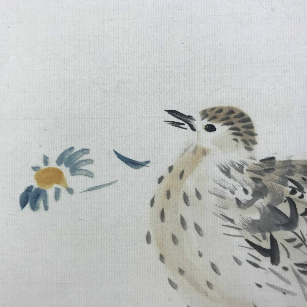 真作/矢野橋村/秋草鶉図/花鳥図/ウズラ図/掛軸☆宝船☆AE-406 真作/矢野橋村/秋草鶉図/花鳥図/ウズラ図/掛軸☆宝船☆AE-406