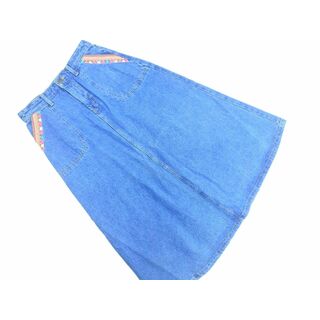 チチカカ(titicaca)のチチカカ 刺繍 ロング デニムスカート sizeS/青 ■■ レディース(ロングスカート)