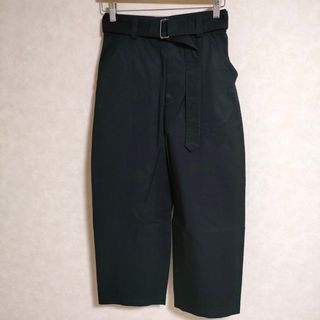 MARGARET HOWELL - MARGARET HOWELL LIGHT COTTON LINEN TWILL 578-2143030 ベルト付き パンツ 2022 ブラック レディース マーガレットハウエル【中古】4-0320M△