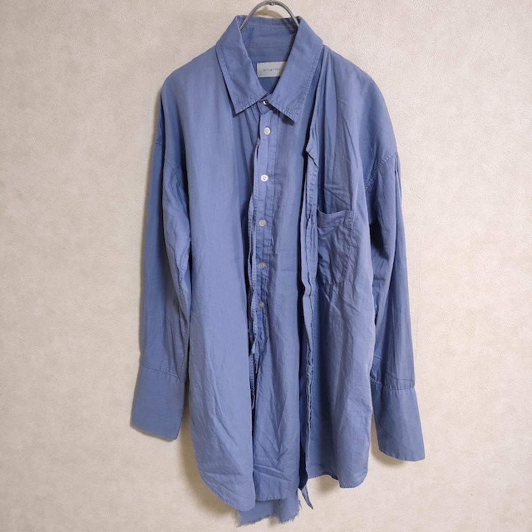 BED J.W. FORD(ベッドフォード)のBED J.W. FORD Cape コットンシルクレイヤードシャツ 定価34100円 サイズ0 長袖シャツ ライトブルー メンズ ベッドフォード【中古】4-0320M△ メンズのトップス(シャツ)の商品写真