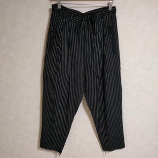 ベッドフォード(BED J.W. FORD)のBED J.W. FORD Two Tucks Stripe Pants 定価40700円 サイズ0 リボンベルト付き パンツ ブラック メンズ ベッドフォード【中古】4-0320G△(その他)