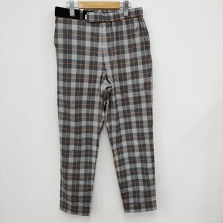 グラフペーパー(Graphpaper)のGraphpaper 新品未使用品 Fine Wool Check Slim Chef Pants GM203-40055 20AW 定価35200円 パンツ グレー オレンジ メンズ グラフペーパー【中古】4-0320M☆#(その他)