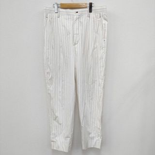 グラフペーパー(Graphpaper)のGraphpaper×THOMAS MASON Two Tuck Pants GM201-40056 定価39600円 サイズ2 ストライプ柄 パンツ ホワイト レッド メンズ グラフペーパー×トーマスメイソン【中古】4-0320M☆(その他)