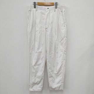 グラフペーパー(Graphpaper)のGraphpaper×THOMAS MASON 新品未使用品 Two Tuck Pants GM201-40056 サイズ1 定価39600円 パンツ ホワイト ブラック メンズ グラフペーパー×トーマスメイソン【中古】4-0320M☆(その他)